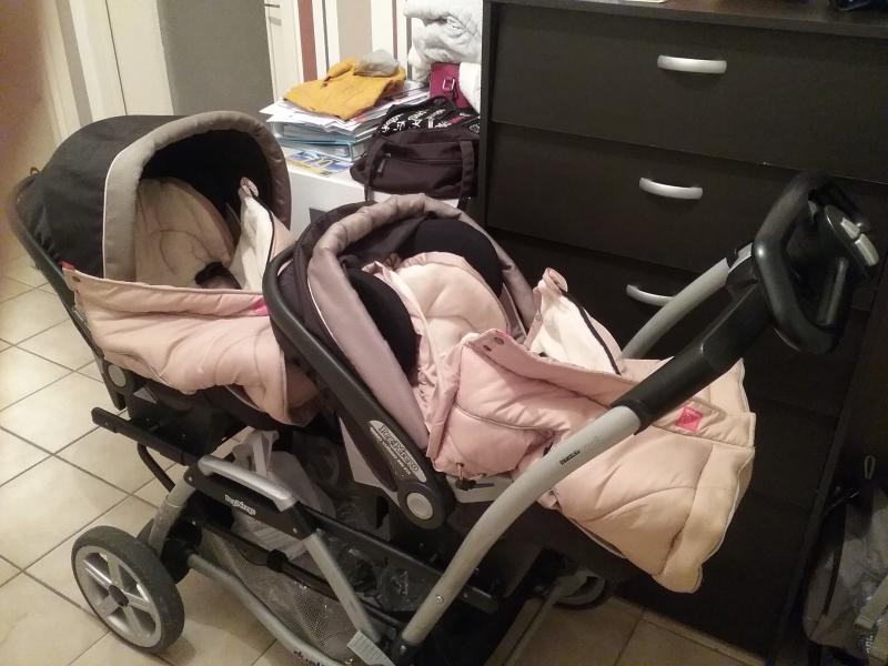 poussette double volant