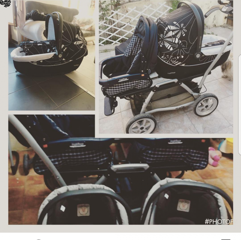 poussette double peg perego avec volant