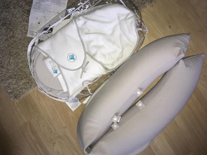 Tinéo - Coussin De Grossesse - Coussin D'allaitement Multifonctions Multirelax Éponge - Déhoussable - Fabriqué En France - 78 Cm X 44 Cm (Noisette/Trees