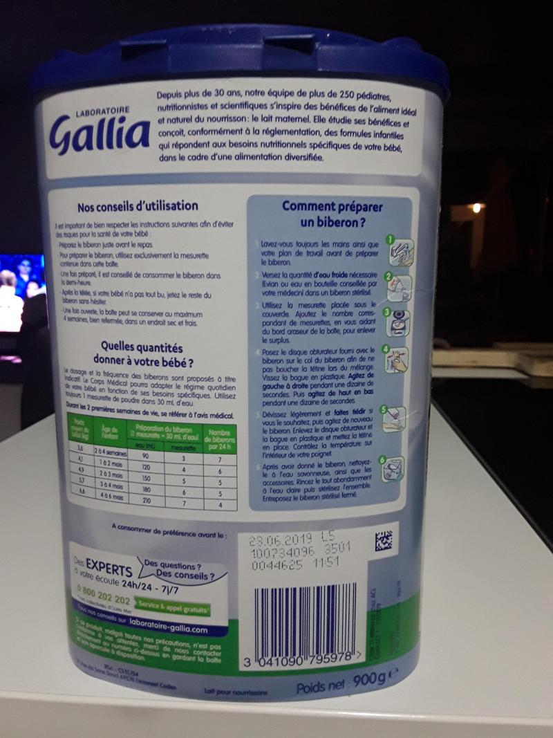 Lait Galliagest 1er Age Laboratoire Gallia Avis Page 5