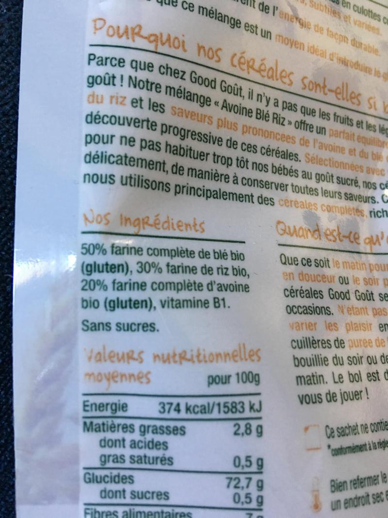 Avoine Ble Riz Good Gout Comparateur Avis Prix