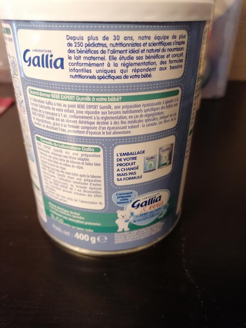 Lait Bebe Expert Gumilk Preparation Epaississante Laboratoire Gallia Comparateur Avis Prix