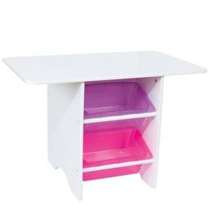 Table De Jeu Laque Blanc 4 Bacs Rose Et Parme Oxybul Comparateur Avis Prix