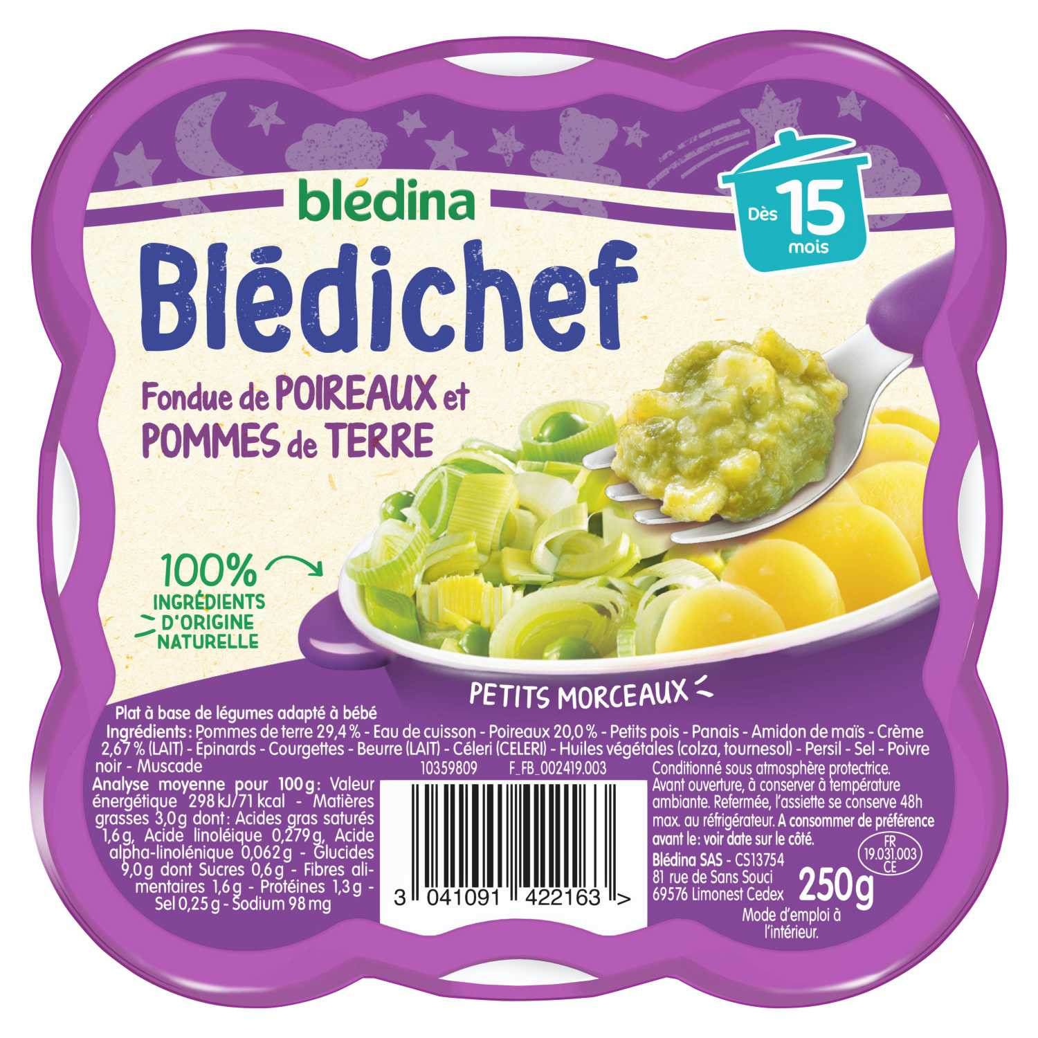 BLEDICHEF Fondue de poireaux et pommes de terre BLEDINA ...