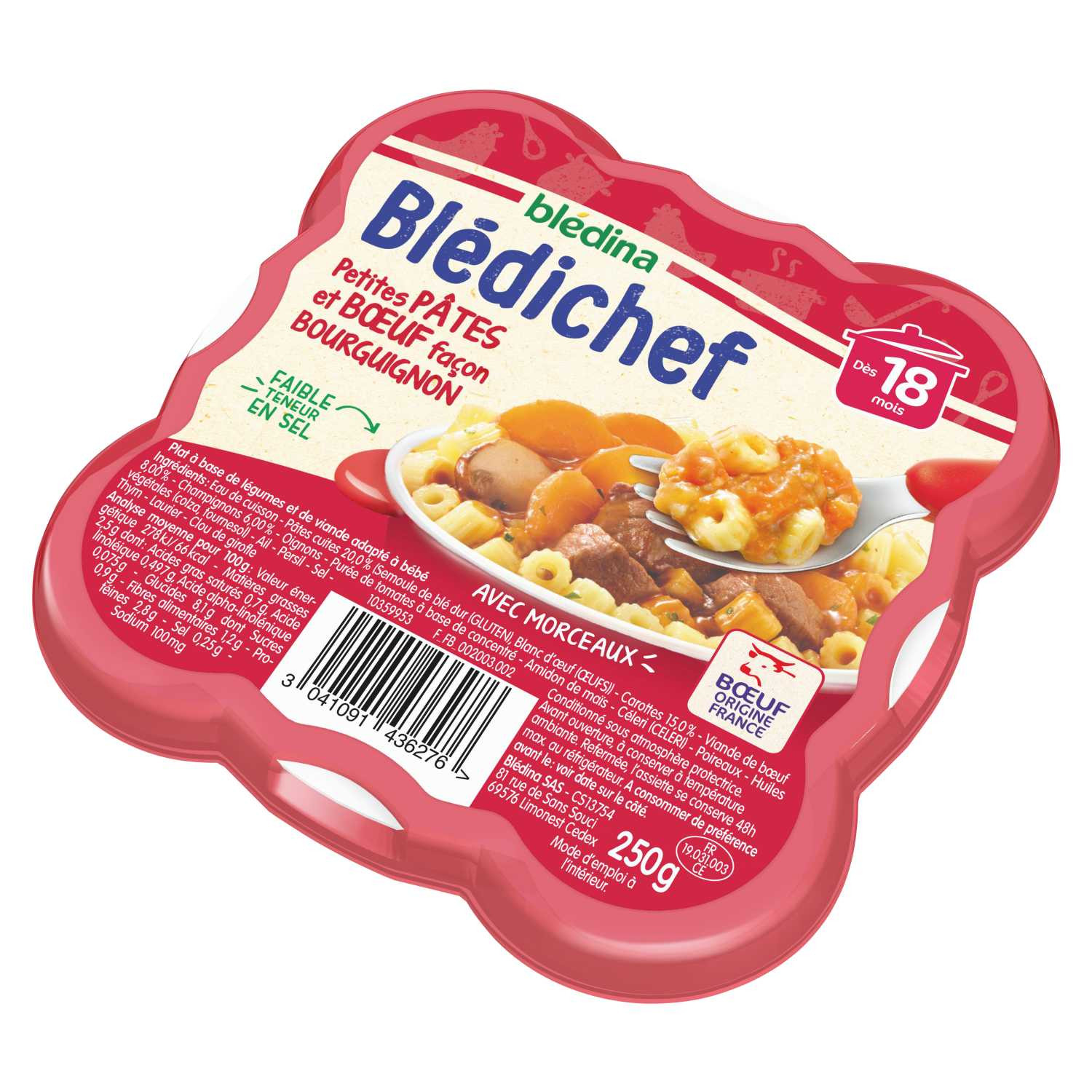 Bledichef Petites Pates Et Boeuf Facon Bourguignon Bledina