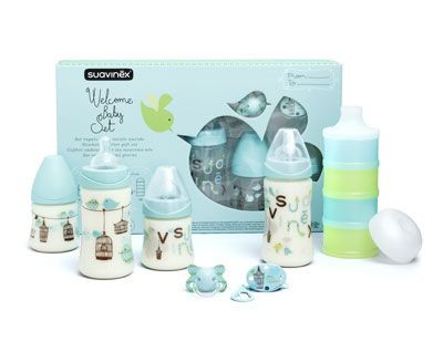 Suavinex Welcome Baby Girl Pack de 4 Biberons Doseur de Lait Rose Sucette Attache Assortie