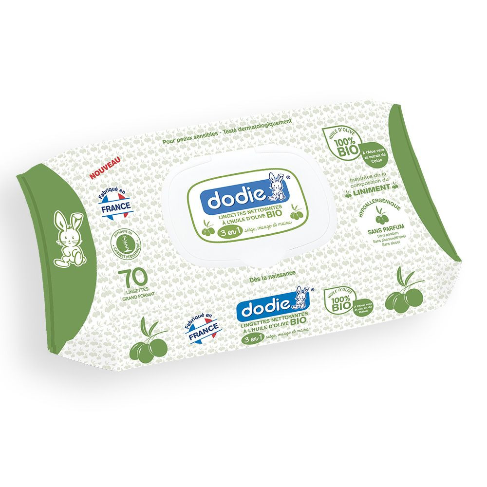 Lingettes Nettoyantes A L Huile D Olive Bio 3 En 1 Dodie Comparateur Avis Prix