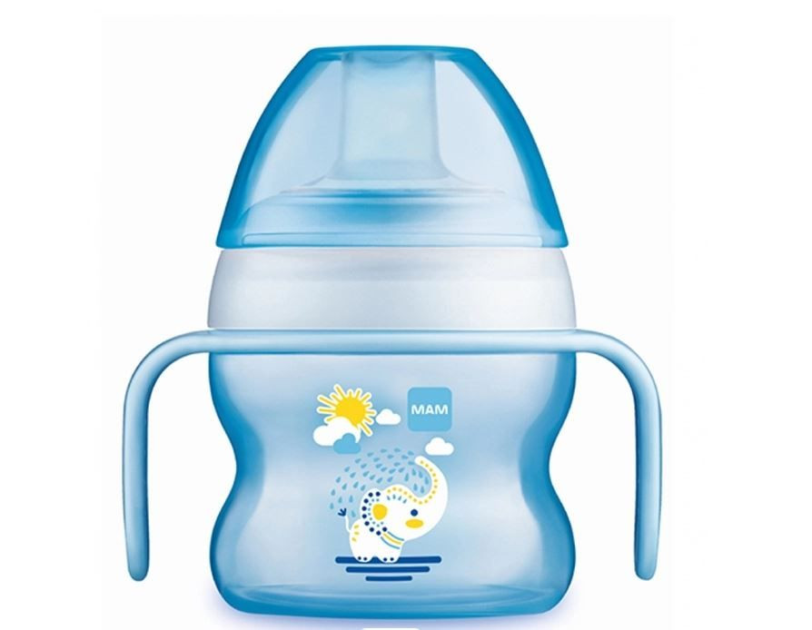 MAM Tasse à Bec Souple 150 Ml – Première Tasse D'Apprentissage Bébé 6+ Mois – Bec Ultra Doux Antifuite & Poignées Ergonomiques