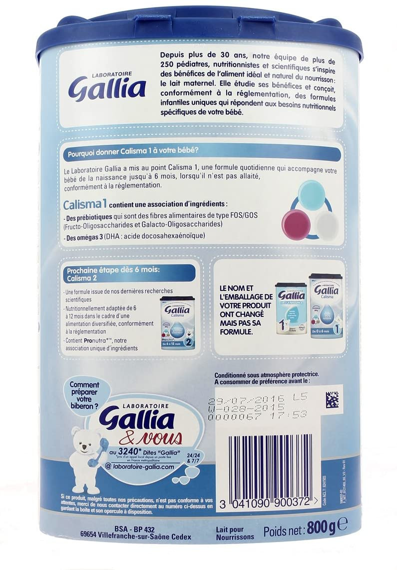 Lait Calisma 1er Age Laboratoire Gallia Avis Page 7