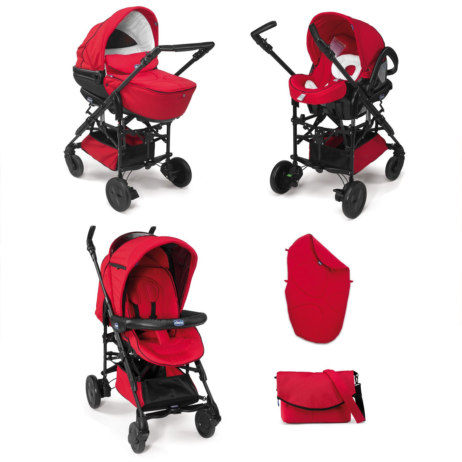 poussette trio chicco orange