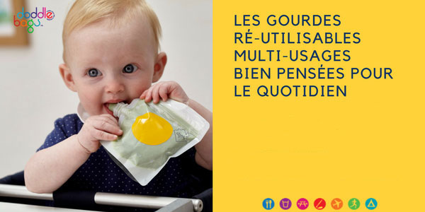 baby test gourdes réutilisables doddle bags