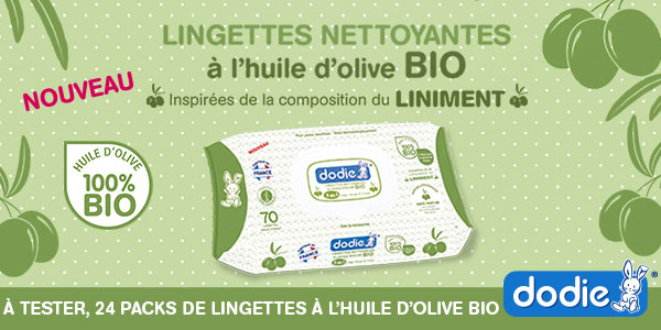 baby test lingettes huile d'olive bio dodie