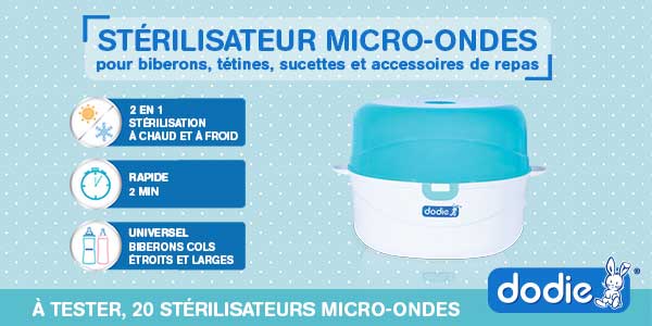 baby test sterilisateur micro-ondes dodie